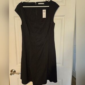 NWT ABERCROMBIE & FITCH BLACK MILA CAP SLEEVE SCOOP NECK DRESS, SIZE LARGE TALL